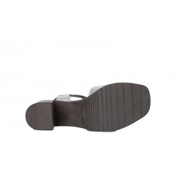 Sandalias metalizadas de tacón ancho | Kaola