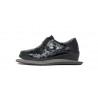 Zapatos ancho especial con cierre de velcro de color charol negro
